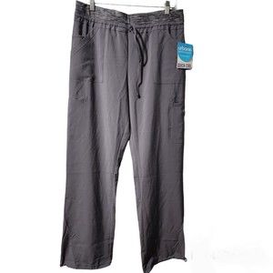 Urbane Performance Gray Stretch Waist Drawstring Pullup Scrub Pants  Medium New